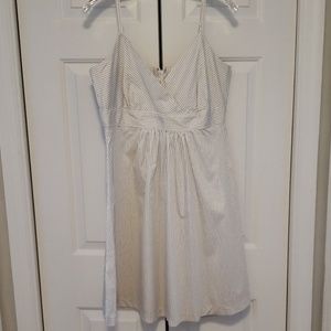 White with black pinstripe sundress